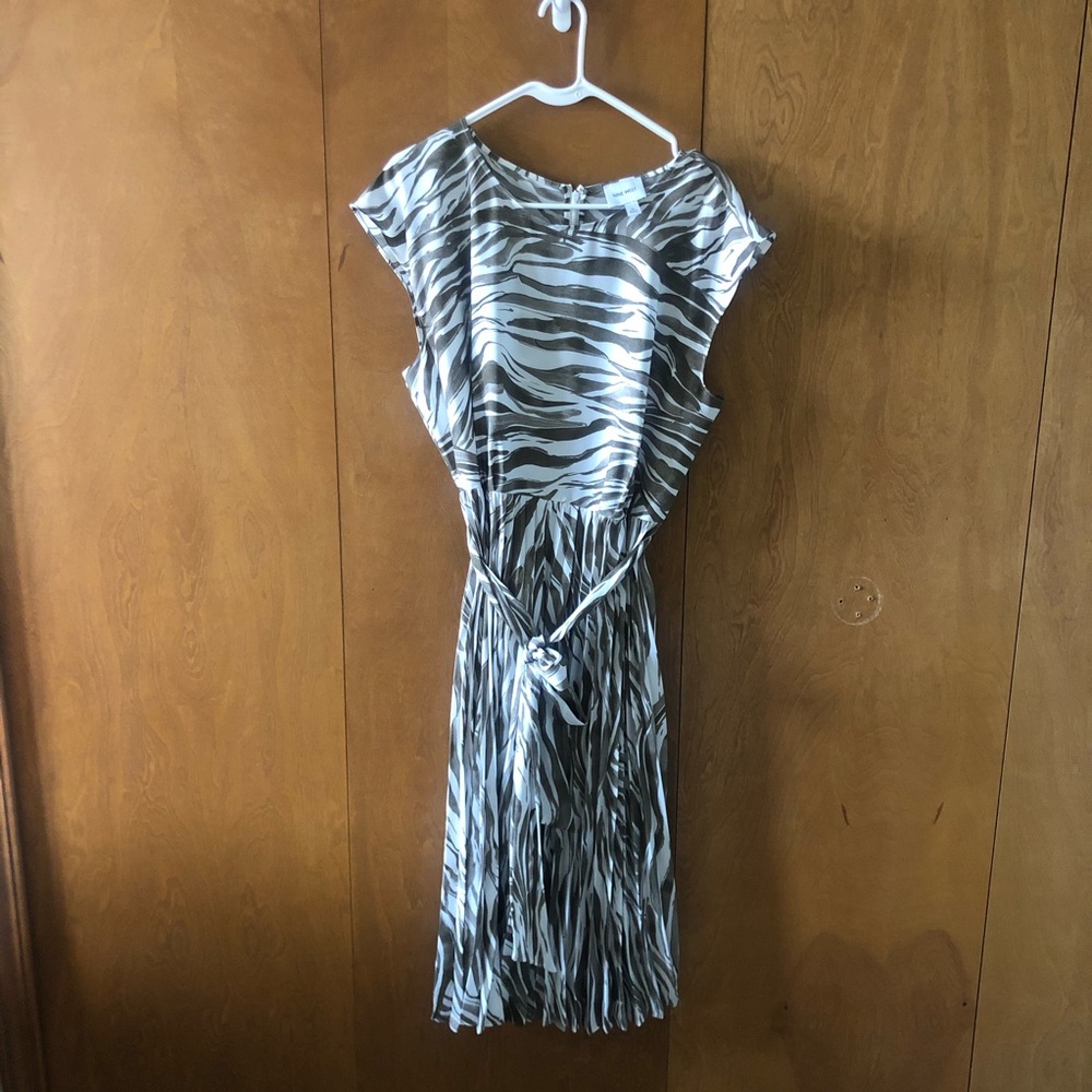 Zebra print silk dress
